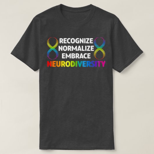 Novelty Neurodiversity Rainbow Infinity Women Men Tシャツ (デザイン正面)