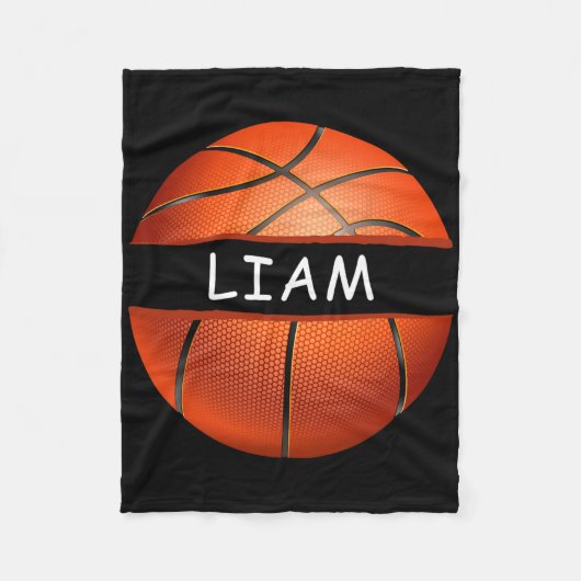 Novelty Personalized Name Liam Sports Bysketbyll  フリースブランケット (正面)