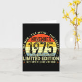 November 1975 50th Birthday For Men Women 50 Year  カード (黄色い花)