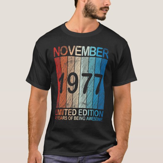 November 1977 Ltd Edition 45年の素晴らしさ Tシャツ (正面)