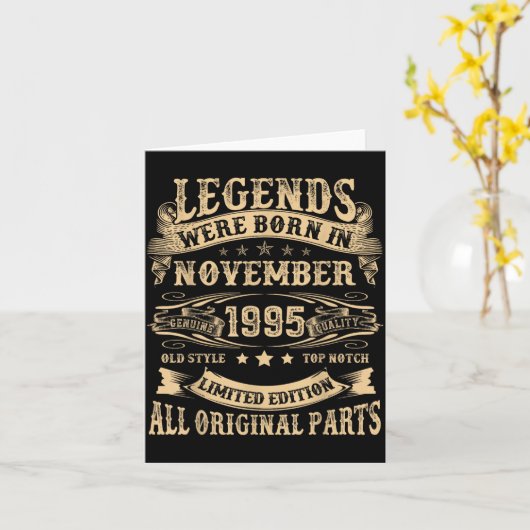 November 1995 30 Year Old Bday For Men 30th Birthd カード (黄色い花)