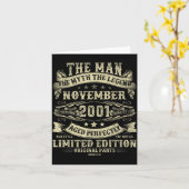 November 2001 24th Birthday For Men 24 Year Old Bd カード (黄色い花)