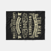 November 2001 24th Birthday For Men 24 Year Old Bd フリースブランケット (正面(横))