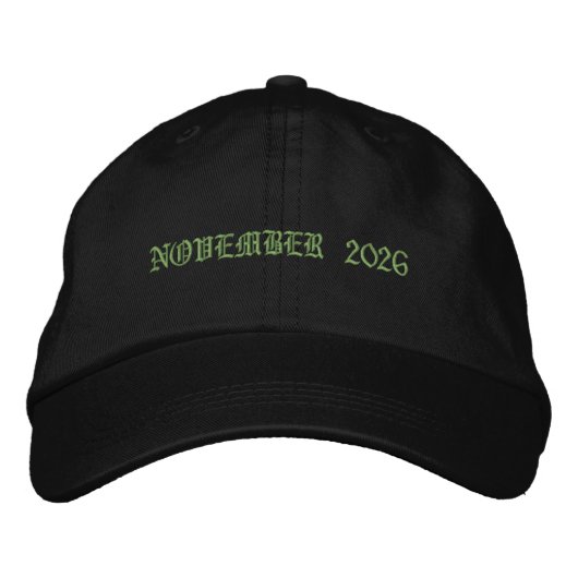 NOVEMBER 2026 text Entire Trucker-Hat Navy color  刺繍入りキャップ (正面)