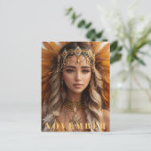 *~* NOVEMBER AP53 Headdress Topaz Birthstone boho ポストカード (スタンド正面)