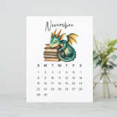 November Baby Dragon Art Print Whimsical Fantasy (スタンド正面)