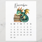 November Baby Dragon Art Print Whimsical Fantasy  (正面)