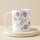 November Birth Flower Custom Name Chrysanthemum コーヒーマグカップ