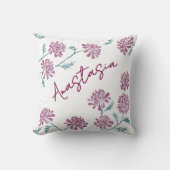 November Birth Month Chrysanthemum Personalized クッション (正面)