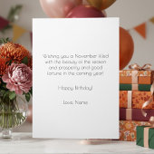 November Birth Month Flowers Happy Birthday Card カード