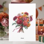 November Birth Month Flowers Happy Birthday Card カード