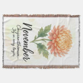 November Birth Month Throw Blanket – Chrysanthemum スローブランケット (正面)