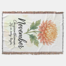 November Birth Month Throw Blanket – Chrysanthemum スローブランケット