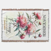 November Birth Month Throw Blanket – Personalized  スローブランケット (正面)
