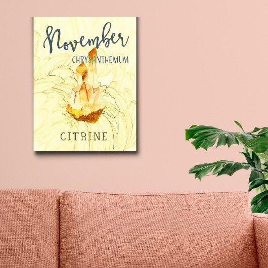 November Birthday Flower and Birthstone ポスター