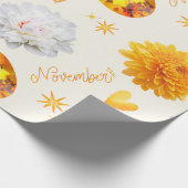 November Birthstone & Flower | Citrine & Chrysanth ラッピングペーパー (角)