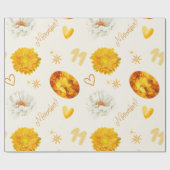 November Birthstone & Flower | Watercolor ラッピングペーパー (フラット)