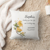 November Chrysanthemum Personalized Birthday クッション (ブランケット)
