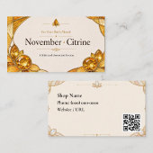 November Citrine Birthstone Shop Card 名刺