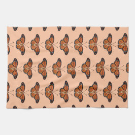 November Citrine Monarch Butterfly Pattern Design キッチンタオル