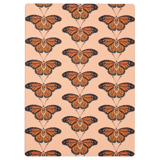 November Citrine Monarch Butterfly Pattern Design クリップボード (裏面)
