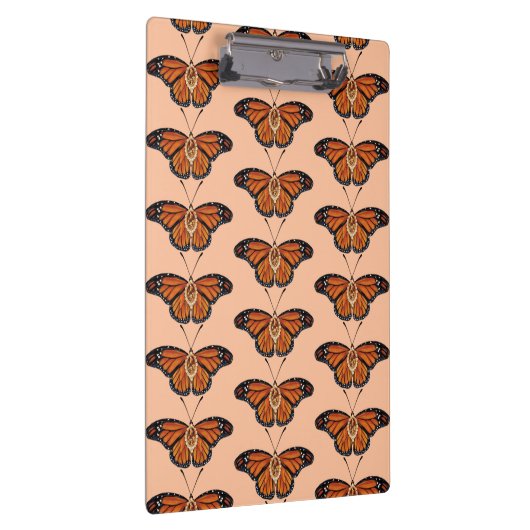 November Citrine Monarch Butterfly Pattern Design クリップボード (右)