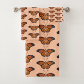 November Citrine Monarch Butterfly Pattern Design バスタオルセット (インサイチュ)