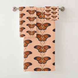 November Citrine Monarch Butterfly Pattern Design バスタオルセット