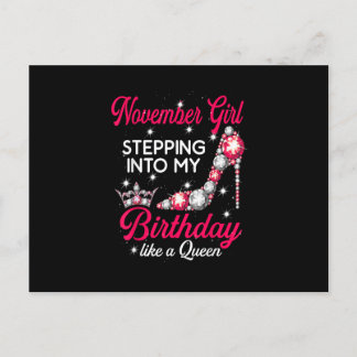 November Girl Stepping Into My Birthday high heels ポストカード