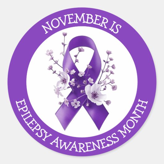 November is Epilepsy Awareness Month ラウンドシール (正面)