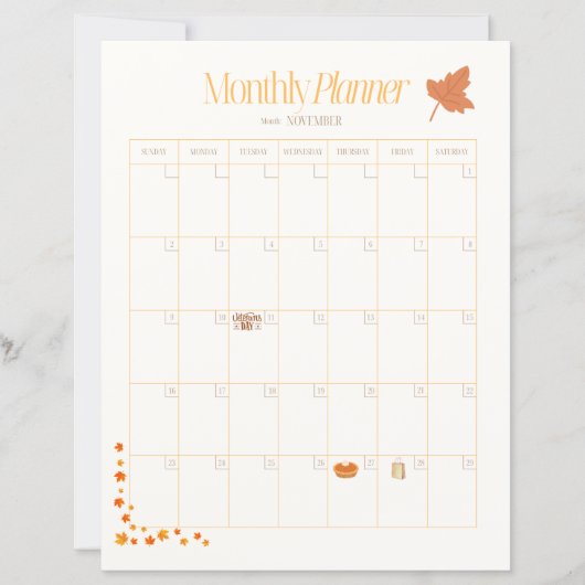 November Monthly Planner (正面)
