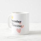 November Princess Mug – Gold Crown & Hearts Design コーヒーマグカップ (正面左)