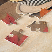 November Retro Pin-Up Girl Pumpkin  ジグソーパズル (側面)