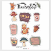 November Sticker Sheet - Squirrels & Cozy Moments シール (シート)