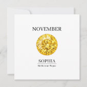 November Topaz Personalized Birthday カード (正面)