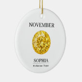November Topaz Personalized Birthday セラミックオーナメント (右)