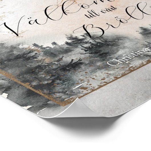 November Wedding Invitation Inbjudningar ポスター (角)