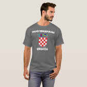Novi Vinodolski、腕のコートを持つクロアチア Tシャツ (正面フル)