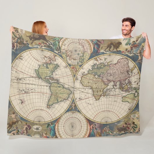 Novissima Totius Terrarum Orbis Tabula フリースブランケット (インサイチュ)