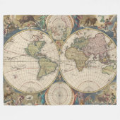 Novissima Totius Terrarum Orbis Tabula フリースブランケット (正面(横))