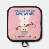 NOwミステリー探偵雪だるまピンク 鍋敷き (正面)