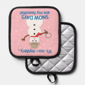 NOwミステリー探偵雪だるまピンク 鍋敷き (正面/裏面)