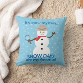 NOwミステリー探偵雪だるまブルー クッション