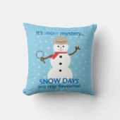 NOwミステリー探偵雪だるまブルー クッション (正面)