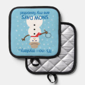 NOwミステリー探偵雪だるまブルー 鍋敷き (正面/裏面)