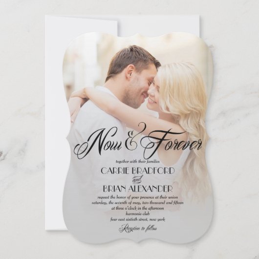 Now and Foreverフォト結婚式招待状 招待状 (正面)