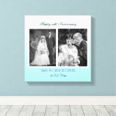 Now And Then 結婚's Photo Anniversary キャンバスプリント (インサイチュ (ウッドフロア))