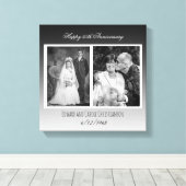 Now And Then 結婚's Photo Anniversary キャンバスプリント (インサイチュ (ウッドフロア))