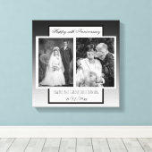 Now And Then 結婚's Photo Anniversary キャンバスプリント (インサイチュ (ウッドフロア))