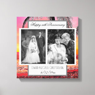 Now And Then 結婚's Photo Anniversary キャンバスプリント